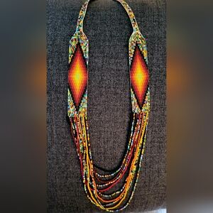 Australian Handmade Colourful Beaded Necklace. Multicolor. Multicolour.